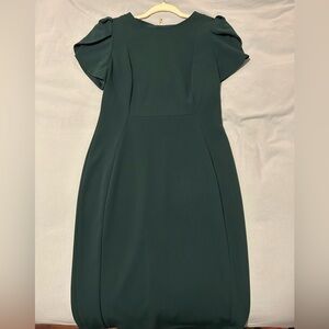 Emerald green bodycon midi cocktail dress
